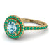 Double Halo Aquamarine Ring - Zoey No. 404